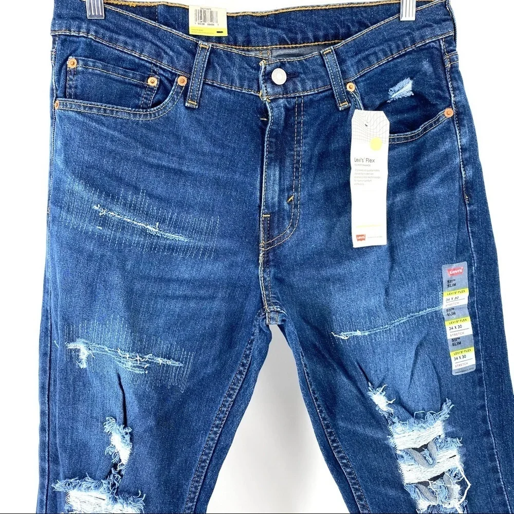Levi's Men's 511 Slim Fit Ripped Flex Jeans